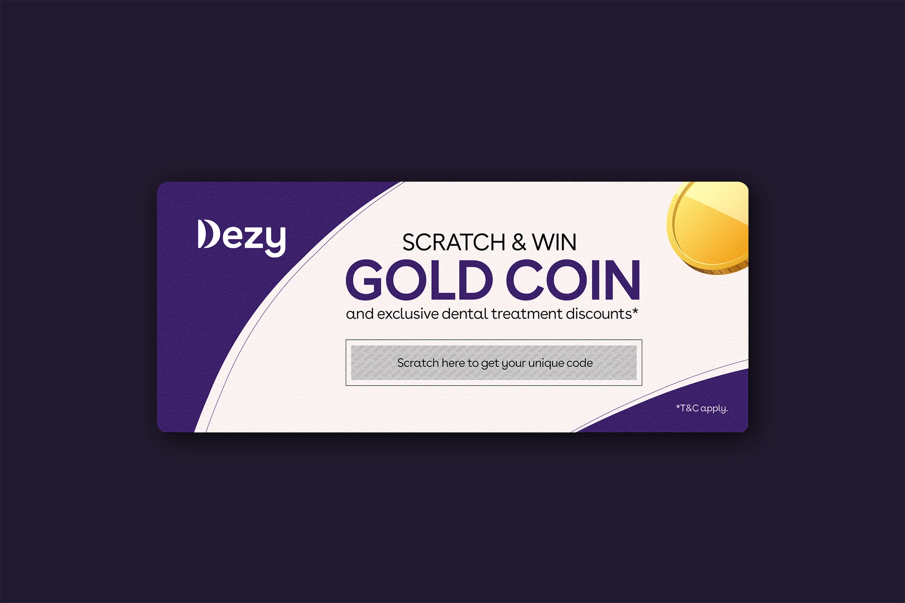 DEZY patient scratch card