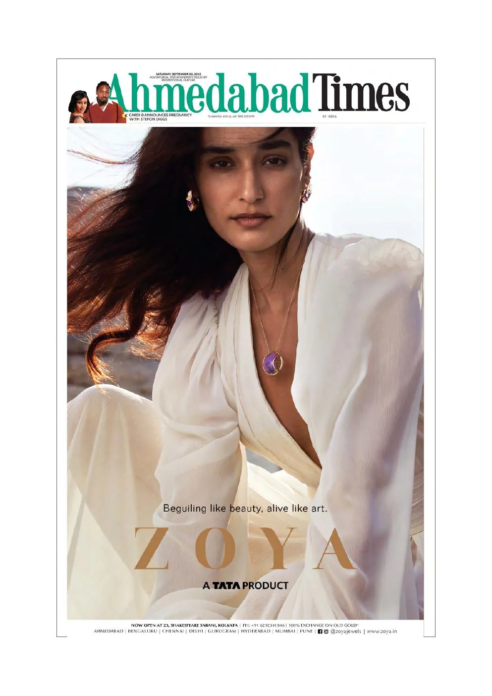 Zoya Ahmedabad Times cover